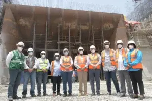 Senadores realizan un descenso a la presa Monte Grande para verificar avances de la obra