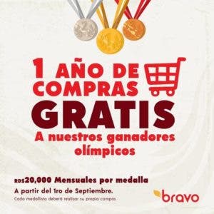 Supermercados Bravo dará compra de 20 mil pesos mensuales por un año a medallistas olímpicos