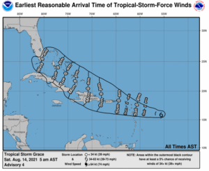 Tormenta tropical Grace podría llegar a RD el lunes