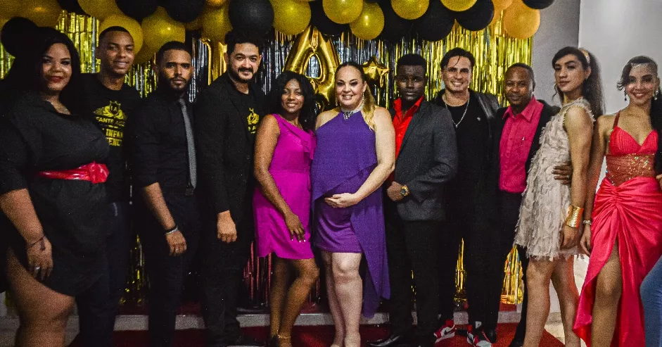 Los modelos durante la celebración.