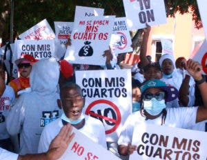 Trabajadores Zonas Francas rechazan entrega del 30% AFP