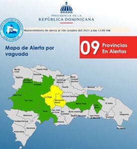 El COE eleva a nueve las provincias en alerta