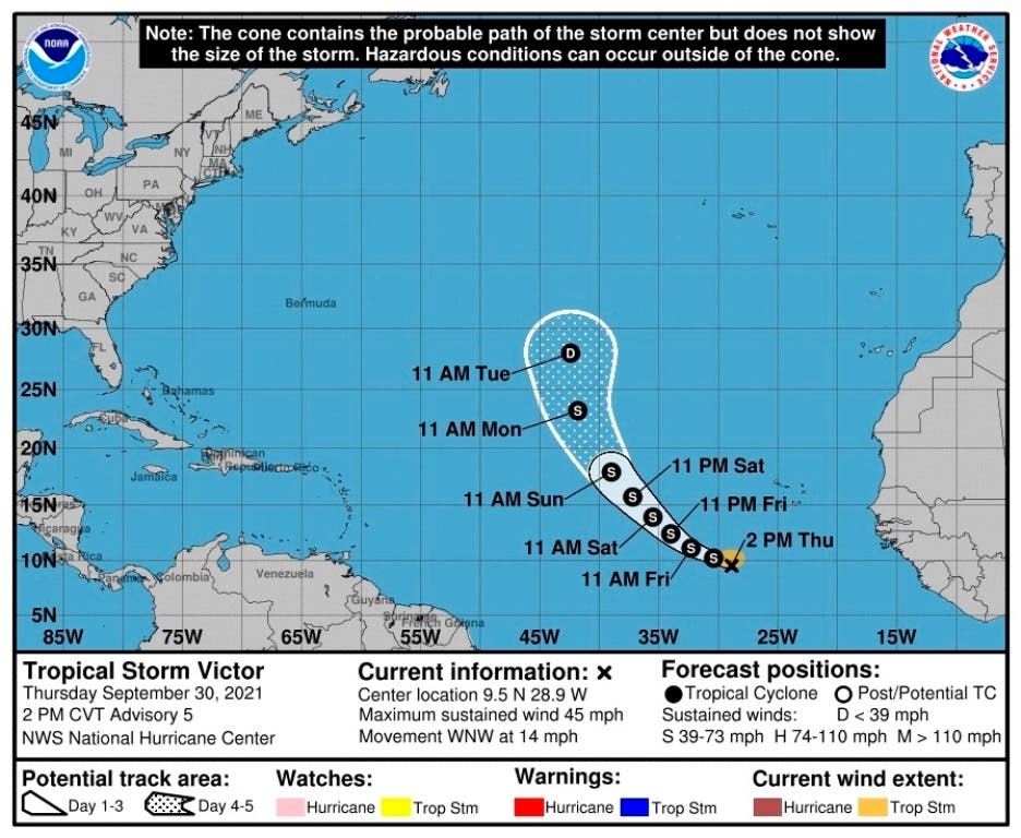 Sam producirá condiciones de tormenta tropical en las Bermudas