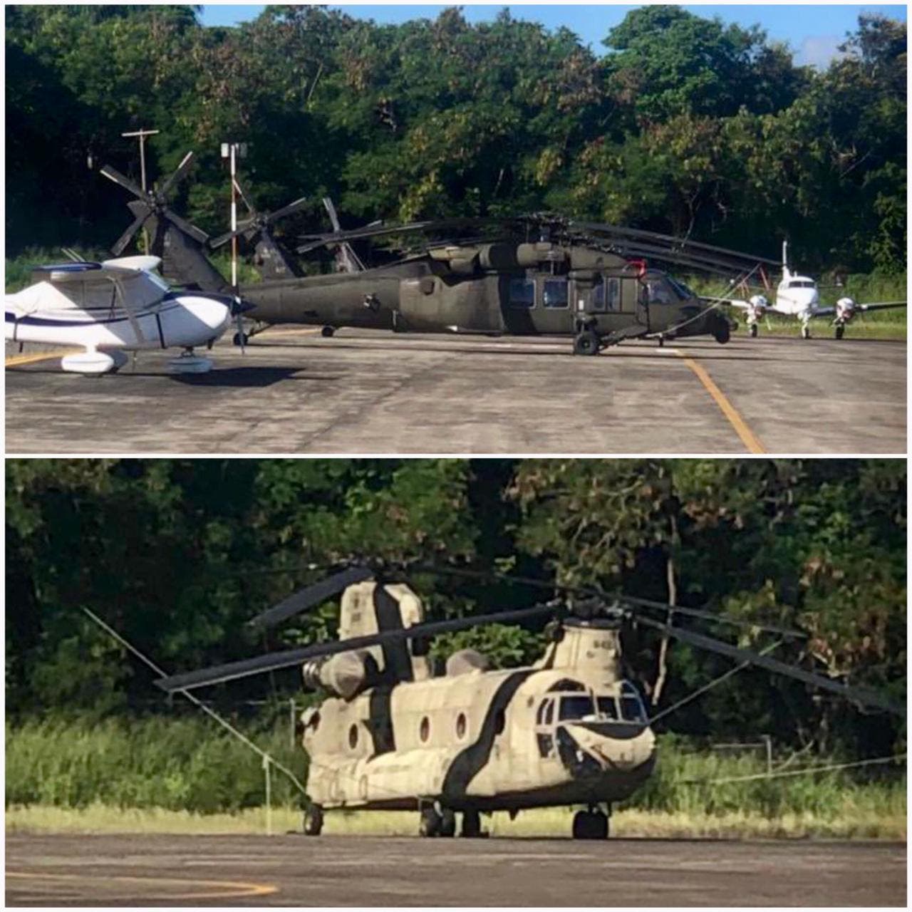 Helicópteros Black Hawk de EEUU realizan parada técnica en Puerto Plata