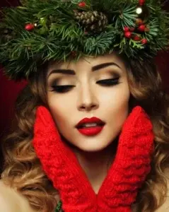 Maquillaje para brillar  en fiestas Nochebuena