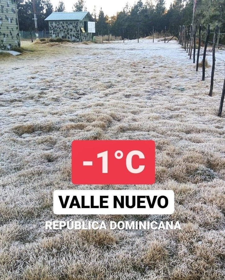Vuelve a descender la temperatura a bajo cero en Valle Nuevo