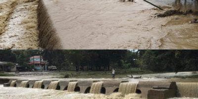 Torrenciales aguaceros desbordan ríos en municipios de Puerto Plata