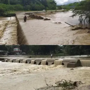 Torrenciales aguaceros desbordan ríos en municipios de Puerto Plata