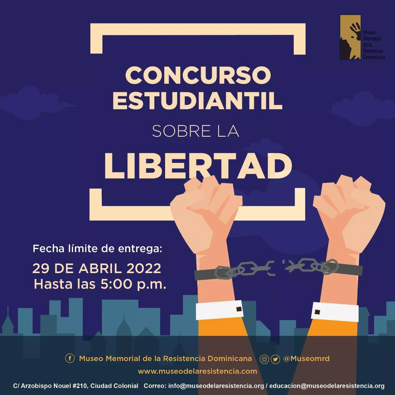 Museo Memorial de la Resistencia anuncia “Concurso Estudiantil sobre la Libertad”