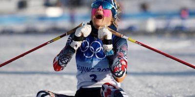 La esquiadora noruega Johaug, primer oro en Pekín 2022 en esquiatlón