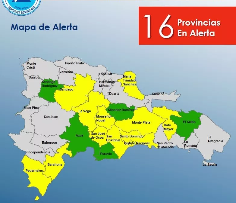 Coe eleva a 11 las provincias en alerta amarilla; lluvias dejan 22 acueductos fuera de servicio