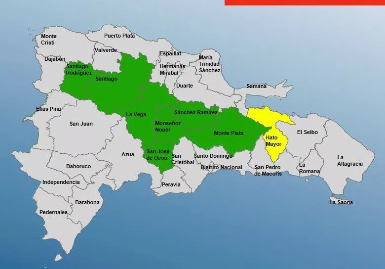 Ocho provincias en alerta por vaguada