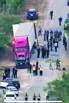 Los migrantes muertos  en camión en México