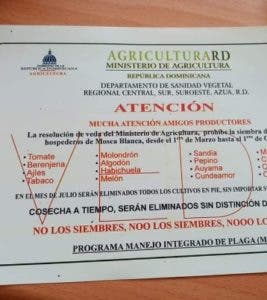 Agricultura anuncia veda de 16 productos