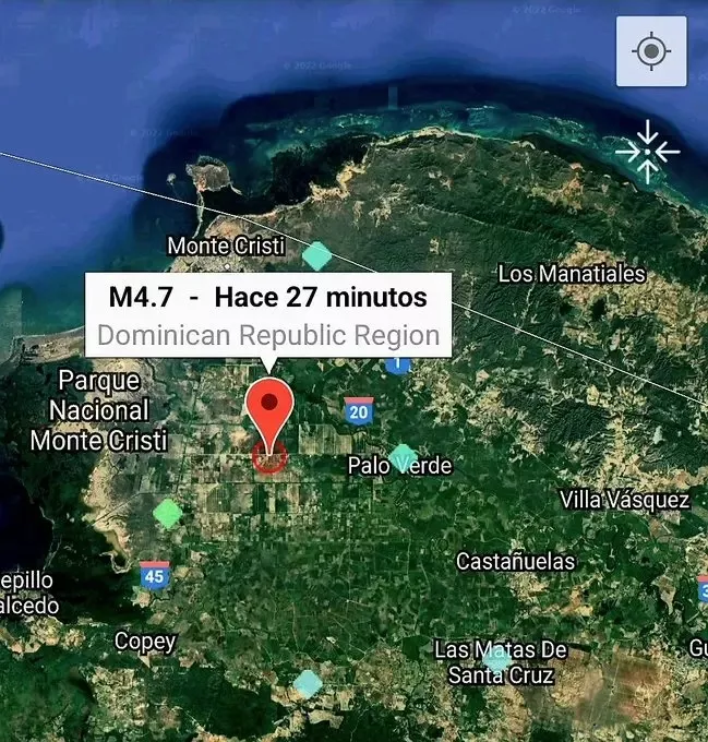 Se registra temblor de 5.3 en Montecristi