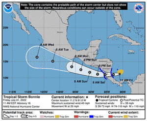 Se forma “Bonnie”, la segunda tormenta tropical del año en el Atlántico