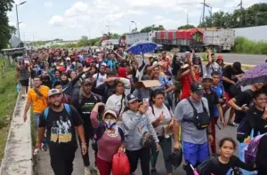 Una nueva caravana con cientos de migrantes parte de la frontera sur de México Tapachula