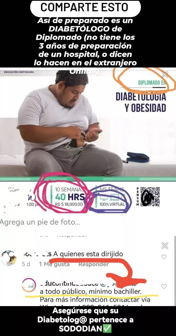 Sociedad médica denuncia ofrecen diplomados en diabetes sin formación en la especialidad