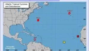 Onamet informa se forma depresión tropical #9; se esperan precipitaciones y tormentas eléctricas para este viernes