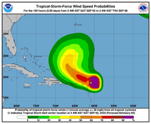 Tormenta tropical Earl podría pasar al norte de Puerto Rico esta noche