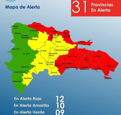 El país antento ante el posible paso de Fiona; suben a 10 las provincias en alerta amarilla