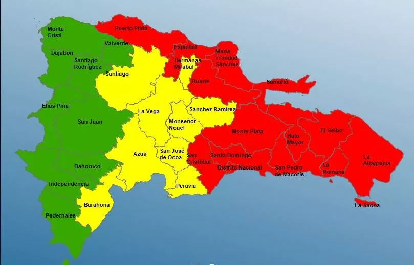 Gran Santo Domingo y otras 12 provincias en alerta roja por Fiona