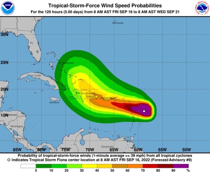Tormenta Fiona amenaza a Puerto Rico y Dominicana