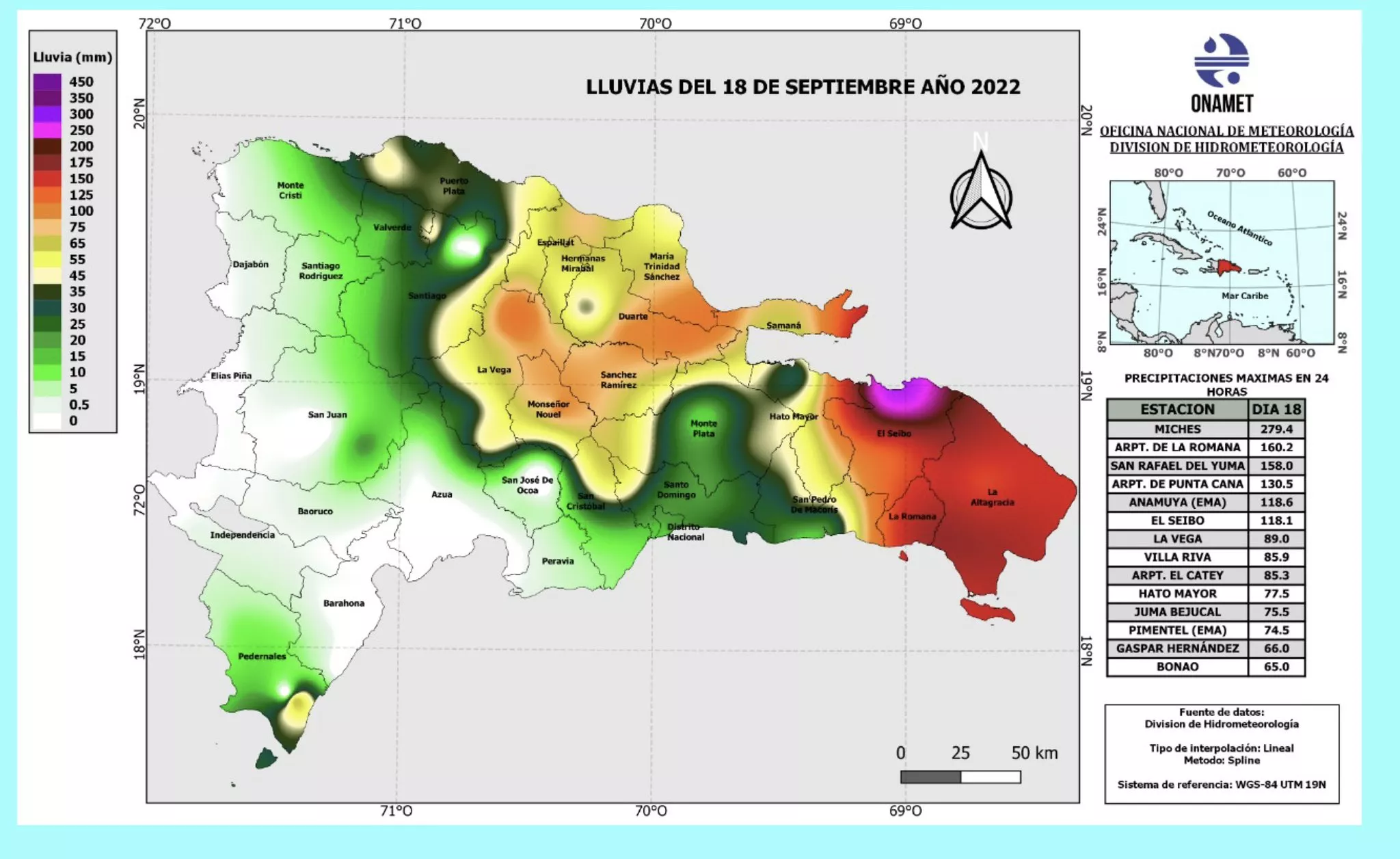 Municipio de Miches registró mayor cantidad de lluvias en 24 horas