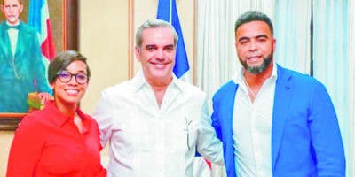 Presidente  Luis Abinader recibe la visita del pelotero Nelson Cruz