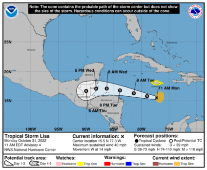 Se forma la tormenta Lisa, que tiene en alerta a Jamaica