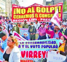 Marcha en apoyo del presidente Pedro Castillo