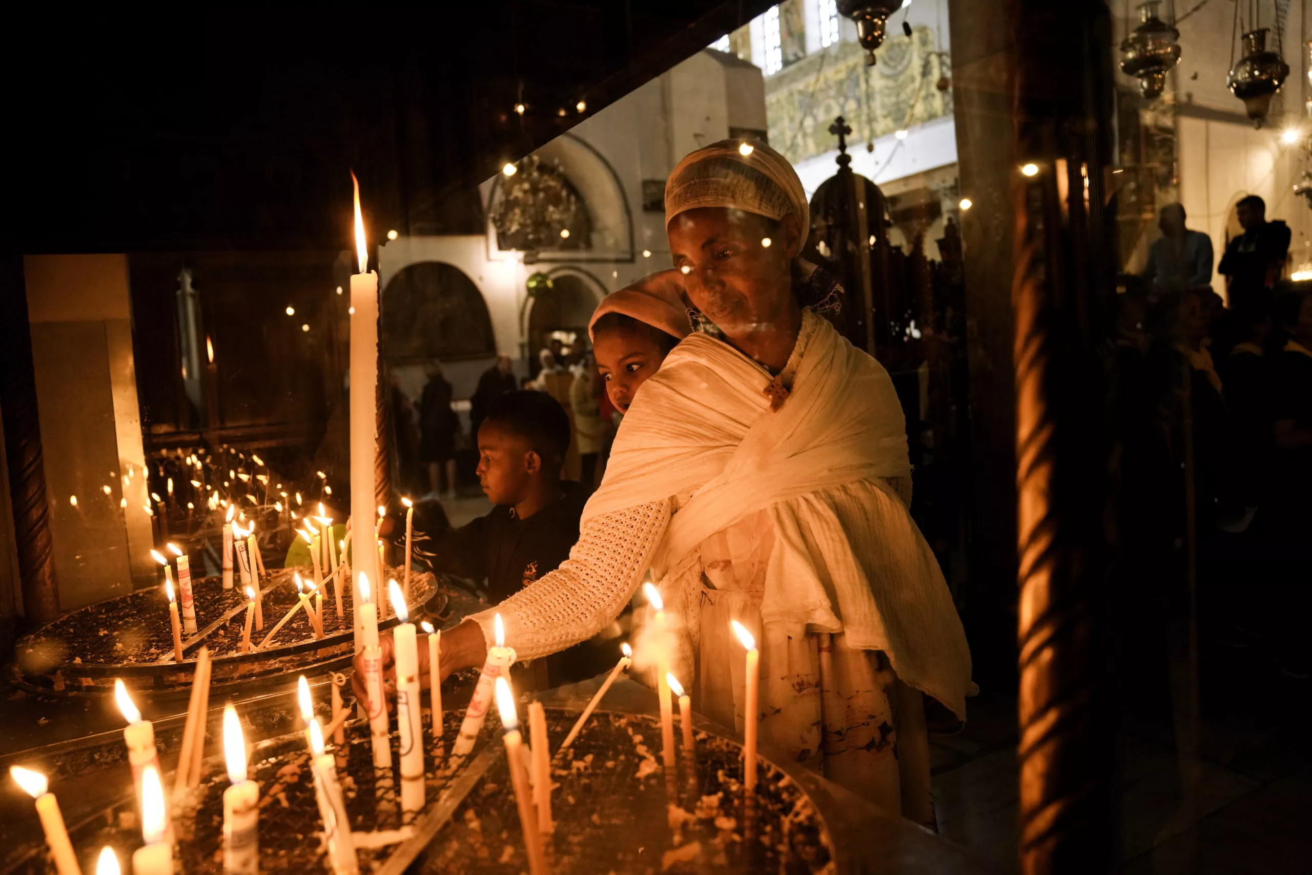 Belén atestada de turistas navideños después de la pandemia