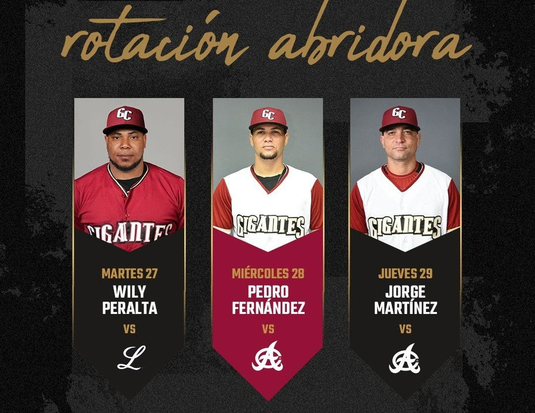 Gigantes anuncian a Peralta y Fernández y Martínez para los próximos tres juegos