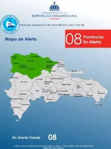 COE aumenta a 8 las provincias en alerta verde