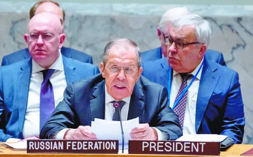 Serguéi Lavrov, ministro ruso de Exteriores en la ONU.