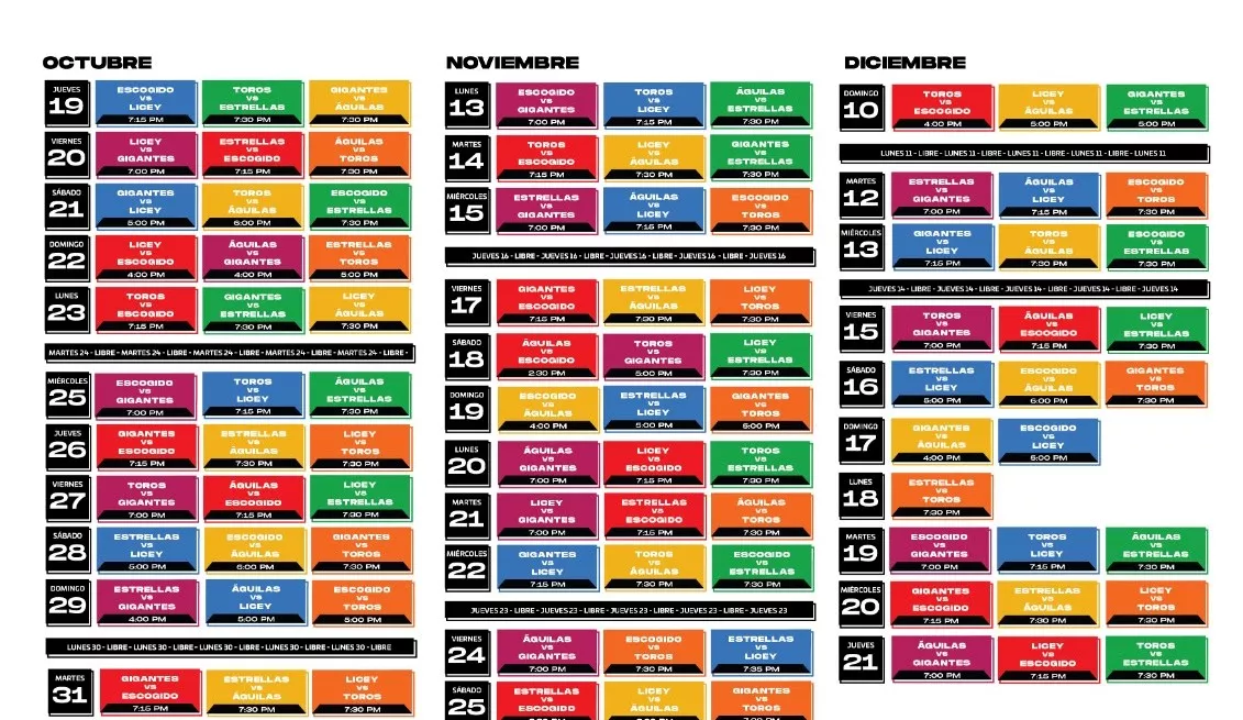 Lidom presenta calendario oficial del campeonato 2023-24