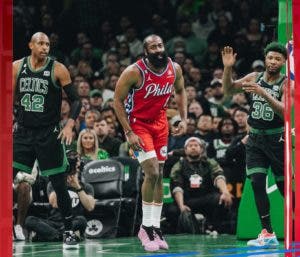 Harden anota 45 y 76ers vencen a Celtics 119-115