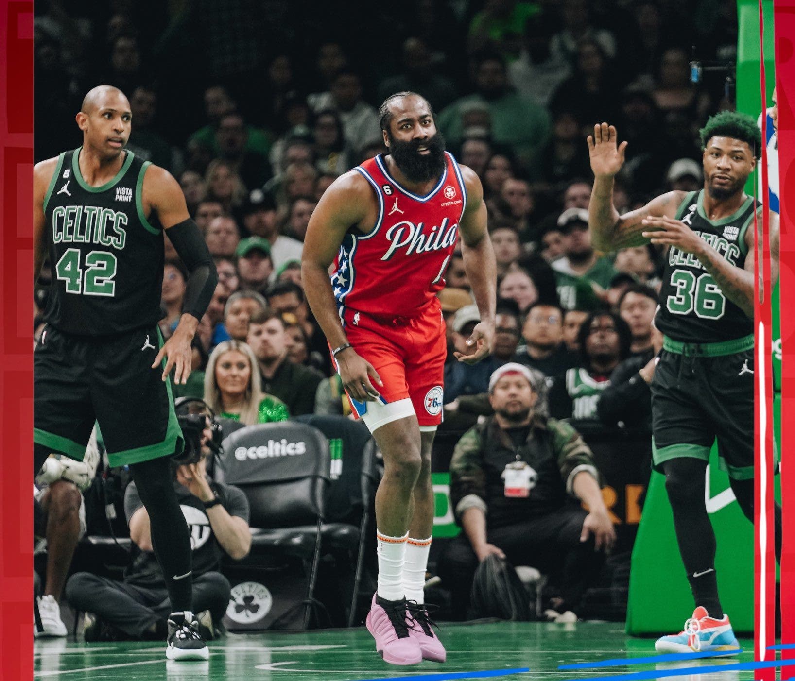 Harden anota 45 y 76ers vencen a Celtics 119-115
