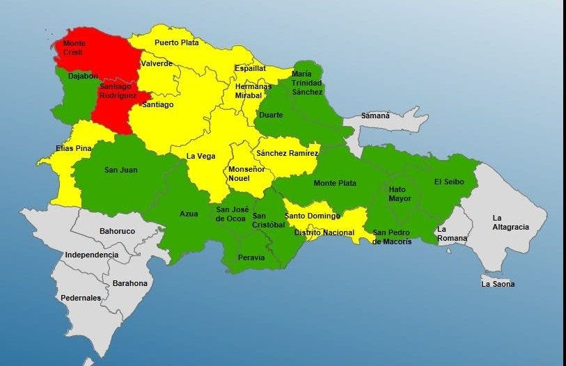 COE mantiene en alerta 25 provincias por lluvias