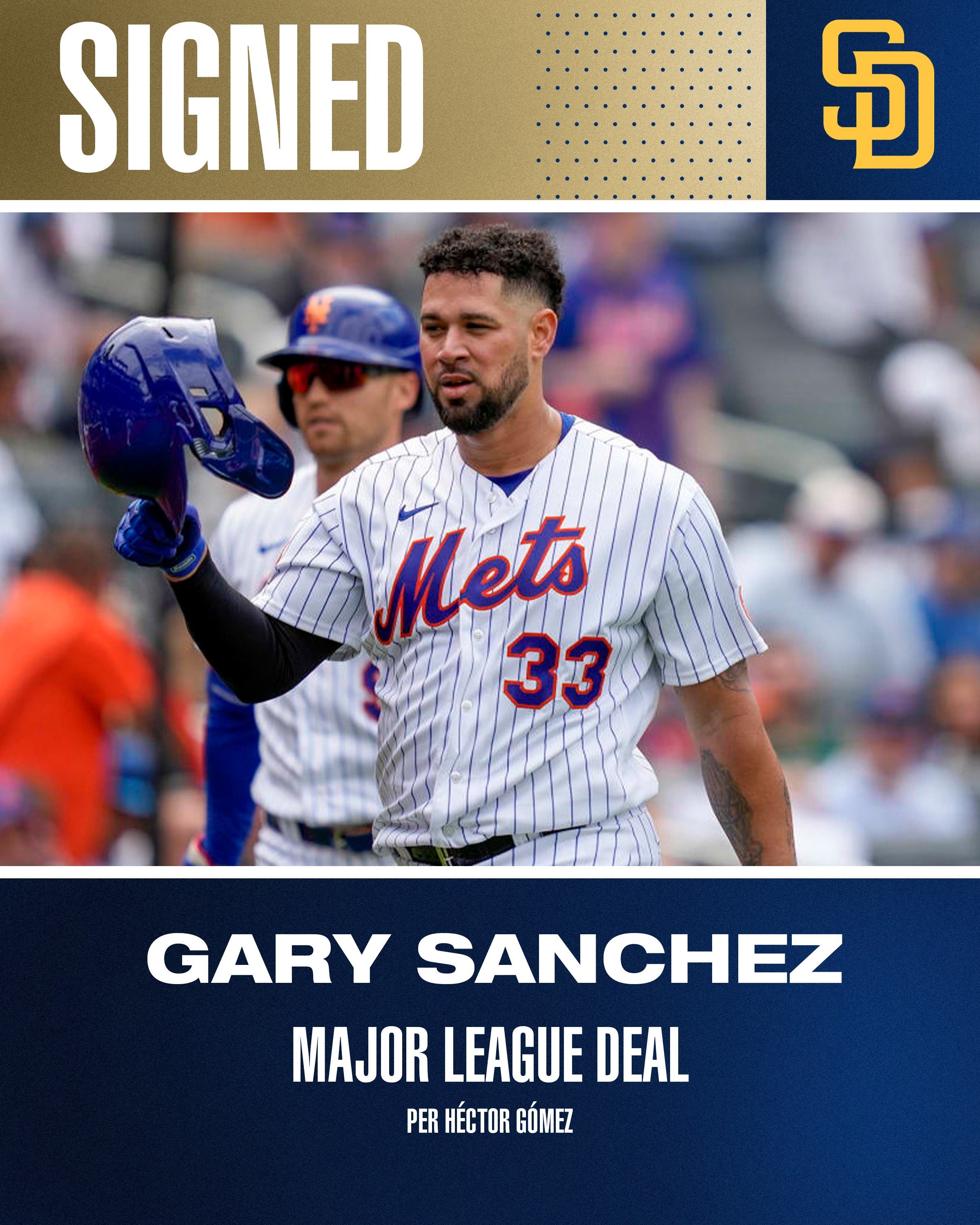 Gary Sánchez firma contrato de Grandes Ligas con San Diego