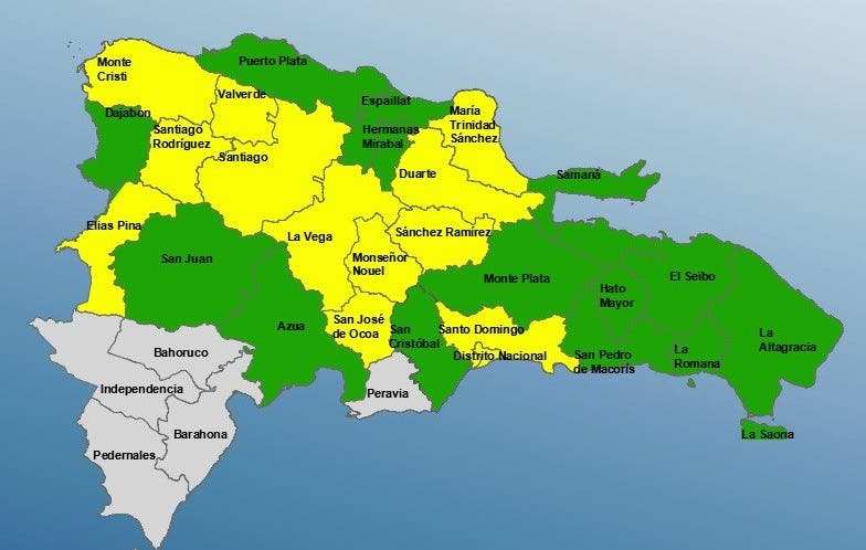 COE: 27 provincias en alerta por lluvias