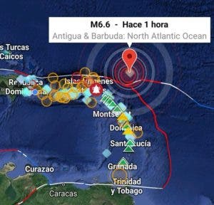 Sismo de magnitud 6,6 sacude noreste del Caribe y RD también lo siente