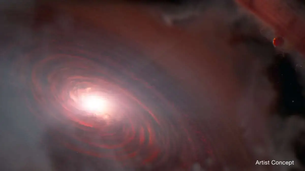 El James Webb detecta agua en el disco de formación de planetas de una joven estrella