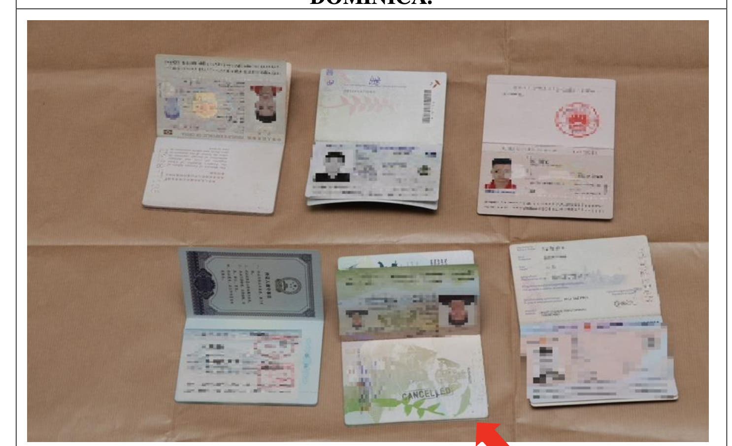 Son de Dominica y no de República Dominicana pasaportes falsos incautados en Singapur