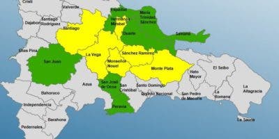 COE mantiene 6 provincias en alerta amarilla y 7 en verde por vaguada
