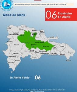 COE mantiene 6 provincias en alerta verde