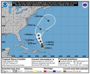 Meteorología aclara tormenta Franklin no se devolvió