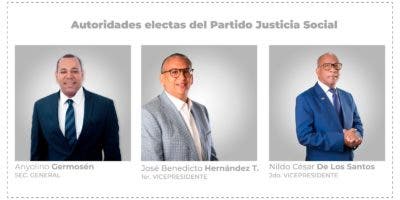 Partido Justicia Social establece su liderazgo con un Secretario General y dos Vicepresidentes