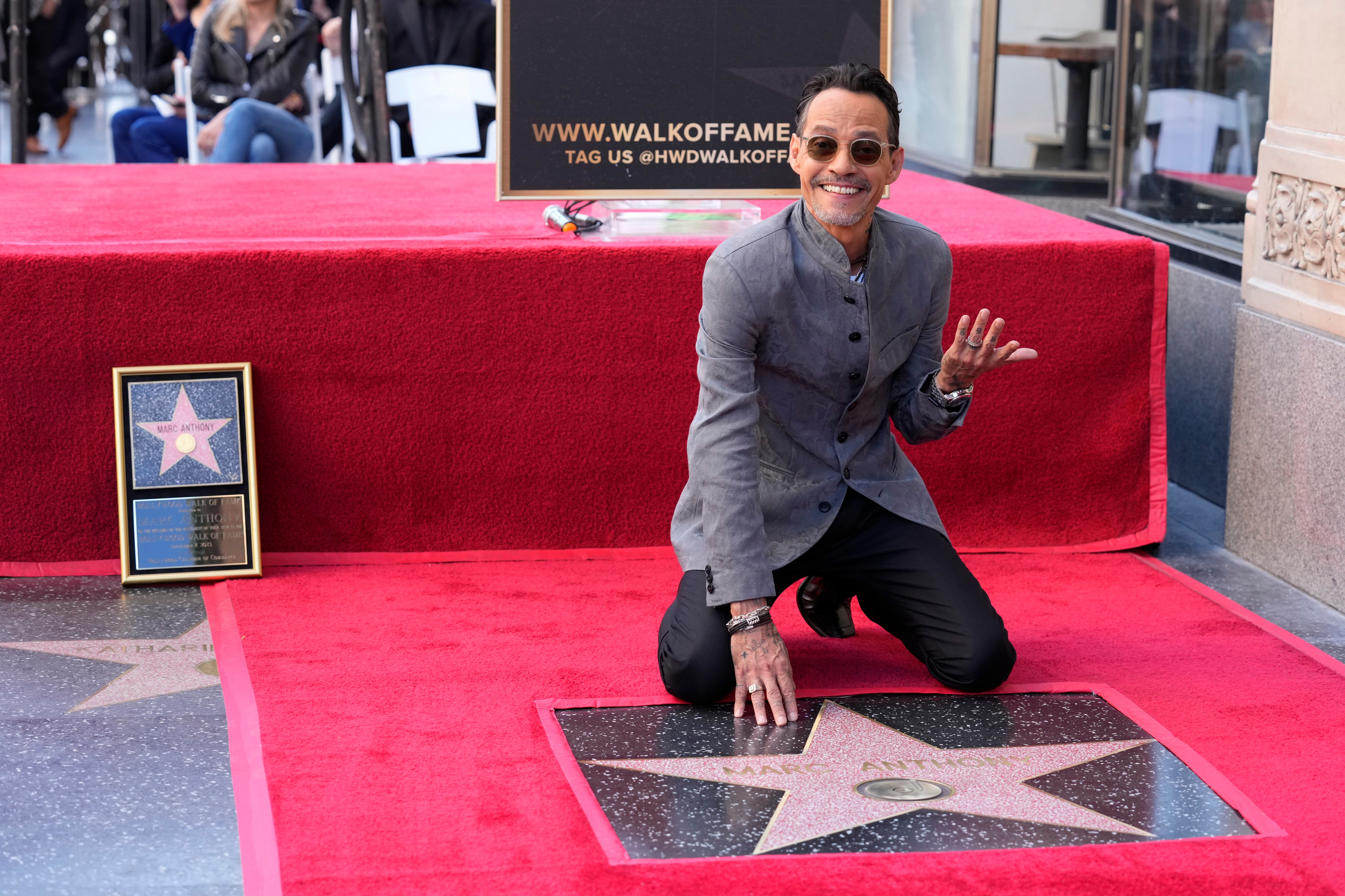 Marc Anthony recibe una estrella en el Paseo de la Fama de Hollywood