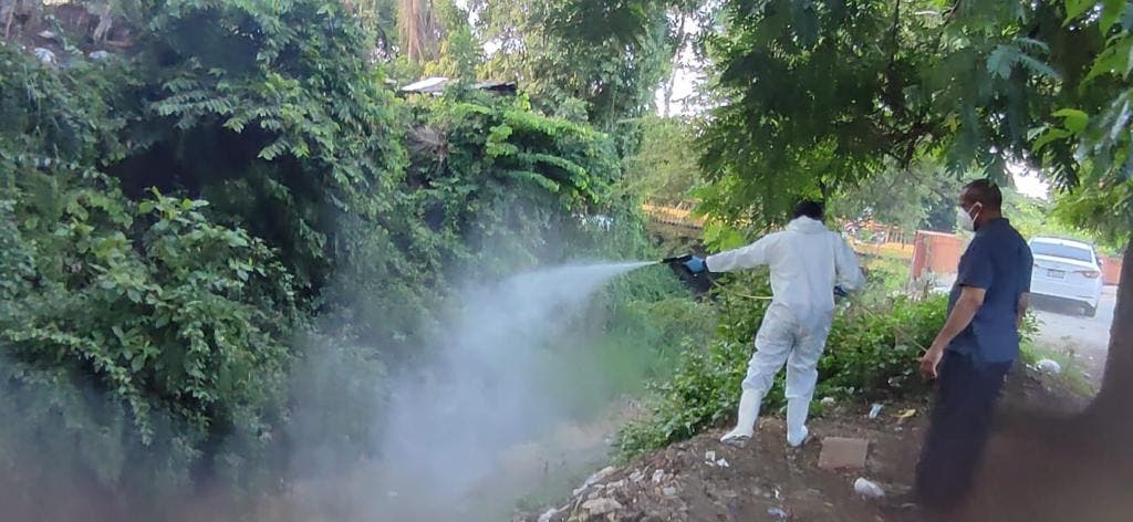 Realizan jornada de fumigación contra el mosquito que produce el dengue en Santiago